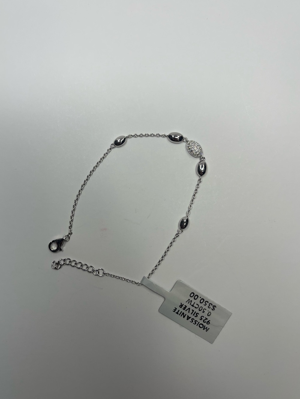 Sterling Silver Oval Accent Bracelet - Silver